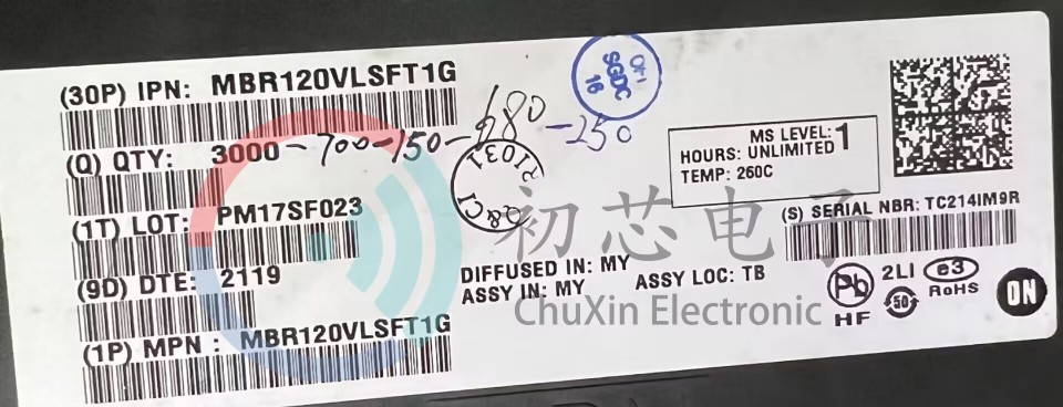 【初芯电子】全新原装MBR120VLSFT1G  SOD123丝印L2V整流器二极管