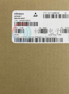 全新原装BSS169H6327 封装SOT-23 丝印SF  MOS场效应管100V 170mA