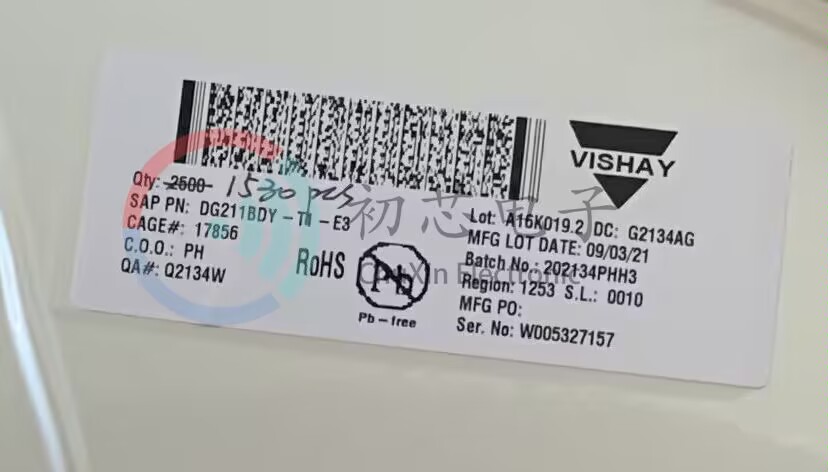 【初芯电子】DG211BDY-T1-E3  SOP16 丝印DG211BDY 模拟开关芯片