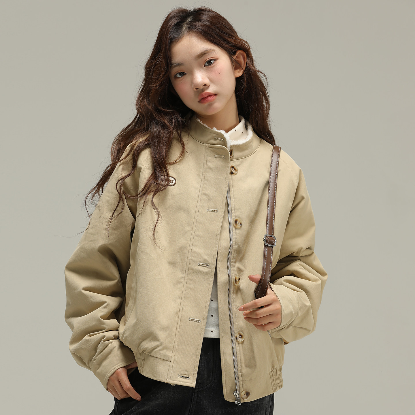 小女森女童秋冬毛毛外套复古卡其色保暖夹克儿童加厚立领宽松上衣,童装/婴儿装/亲子装,普通外套,淘宝优惠券,粉丝福利购,淘宝优惠卷