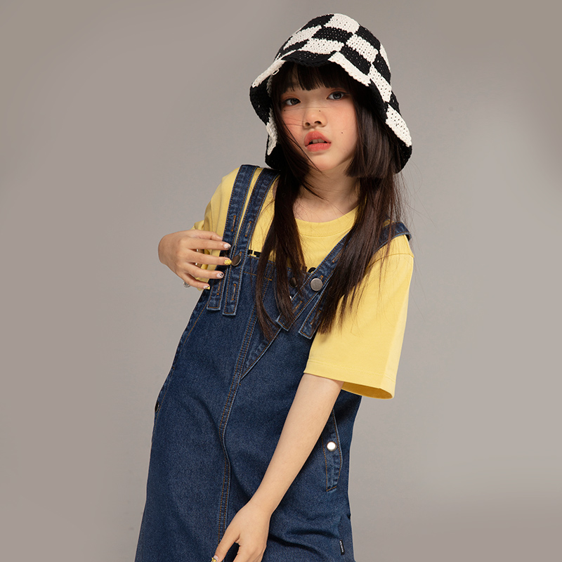 小女森女童牛仔裙夏装新款活力背带裤中大童洋气时髦春夏裙子