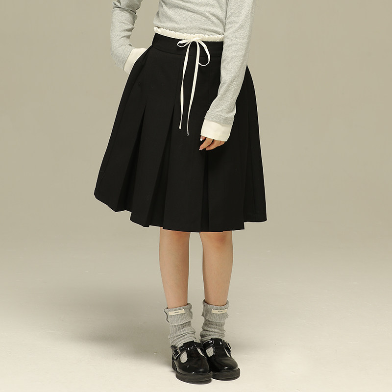 小女森女童春秋裙子复古小众黑色半身裙中大童拼接腰头a字百褶裙,童装/婴儿装/亲子装,半身裙,淘宝优惠券,粉丝福利购,淘宝优惠卷