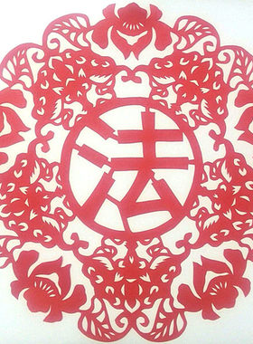 手工传统窗花镂空装饰画剪纸画