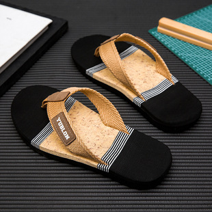 酷路直新款沙滩鞋男夏季防滑耐磨柔软舒适户外穿凉拖夹板拖鞋橡胶