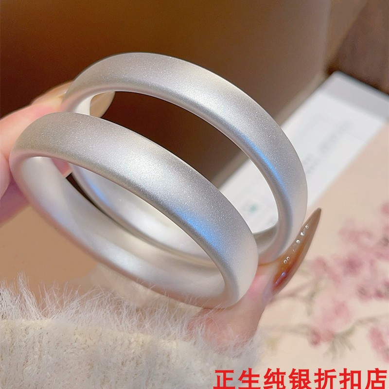 轮胎纯银手镯女简约百搭时尚轻奢