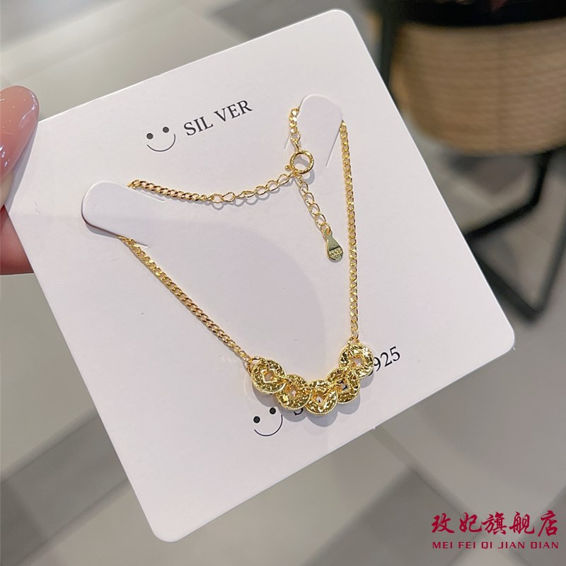 碎冰冰钱币纯银手链女轻奢高级感