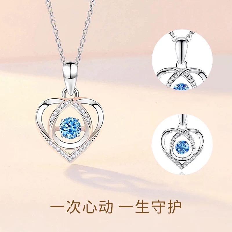 跳动的心纯银项链女简约百搭时尚