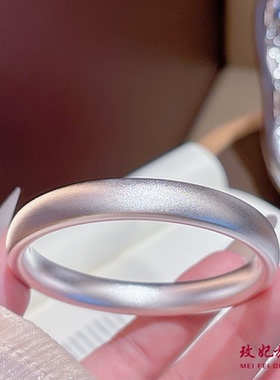 轮胎泥鳅背纯银手镯女简约百搭