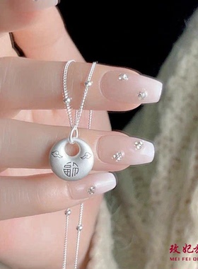小胖福纯银项链女简约百搭时尚