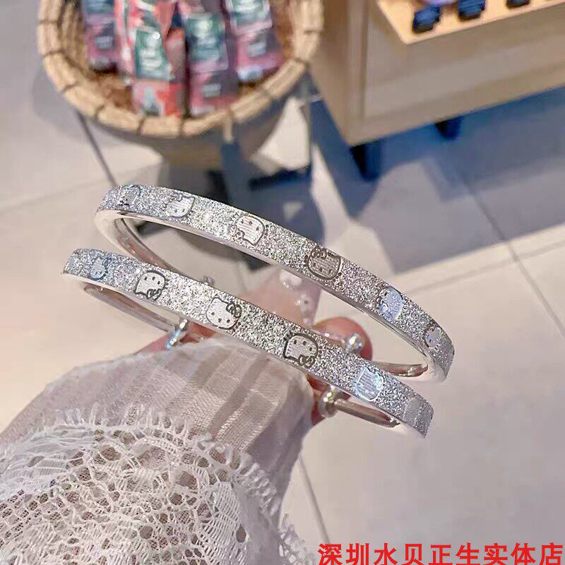满天星kt猫纯银手镯女卡通时尚