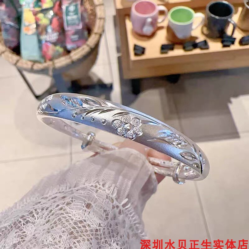 花朵纯银手镯女简约百搭时尚轻奢