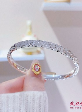 碎碎冰纯银手镯女小众简约百搭