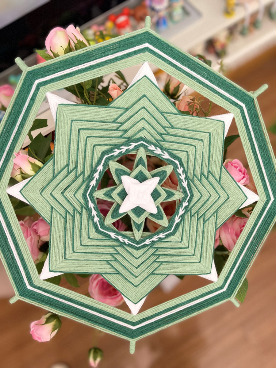 曼达拉纯手工毛线编织装饰工艺品男女朋友送教师节礼物 diy材料包