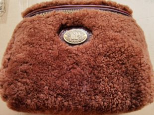 制道手工皮具真皮皮毛一体羊羔毛澳洲羊毛毛毛单肩斜挎包23*15