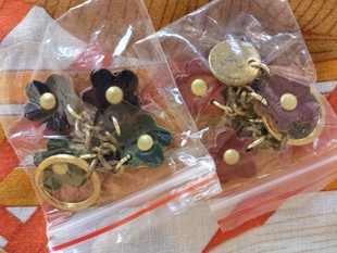 手工皮具头层牛皮真皮硬皮花花钥匙扣包包挂件