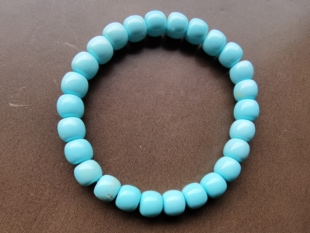 湖北十堰原矿8mm婴儿蓝绿松石老型珠手串手链手环手饰配饰微瑕