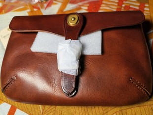 【明星同款】制道手工皮具手工皮包全植鞣头层真牛硬皮休闲斜挎包