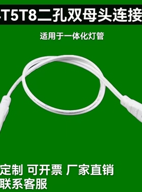 T4/T8/T5连接线两孔二孔对接头延长线日光灯支架双插头转接拐角插