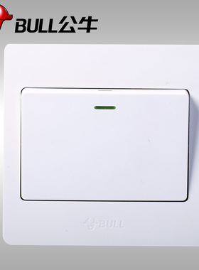正品BULL公牛一开单控带荧光开关G07K111C白色单联K111Y墙壁86型