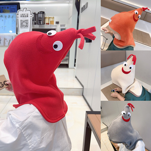 可爱儿童公鸡帽秋冬保暖防风护耳套头帽婴幼儿宝宝帽子围巾一体帽