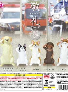 虾壳社 现货日本正版Yell盒蛋 盲盒合掌系列 动物模型摆件 敬礼犬