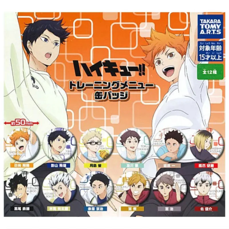 虾壳社 现货日本T-ARTS扭蛋 多美卡 排球少年 训练队服徽章 吧唧