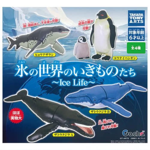 虾壳社 现货日本T-ARTS扭蛋 多美卡 冰雪世界的立体动物 摆件企鹅
