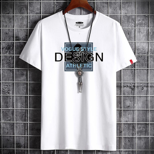 厂家直销夏季纯棉男士短袖潮T恤印花圆领男装G3066设计