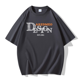 打底衫 短袖 夏季 大码 DES 2023新款 半袖 重磅200g纯棉t恤男女同款