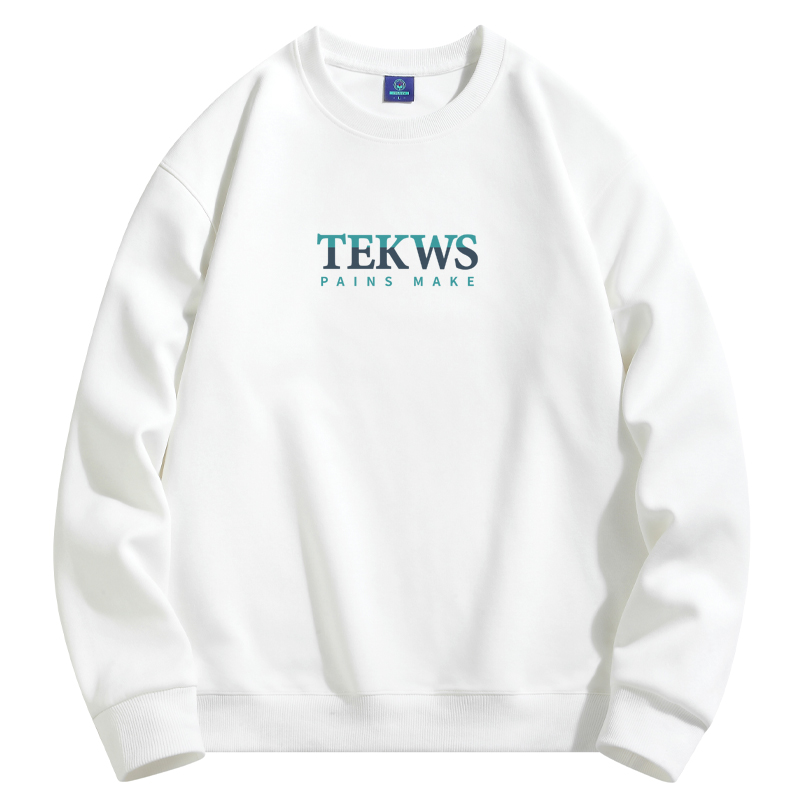 2023年320克重磅春秋款男生无帽宽松薄款长袖t恤圆领卫衣TEKWS