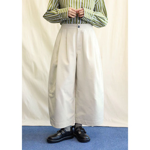 1.20日系复古日杂感廓形灯笼工装裤九分休闲裤子女