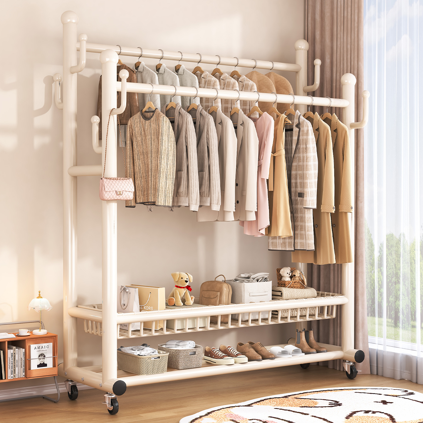 【优选全碳钢！】室内落地衣帽架