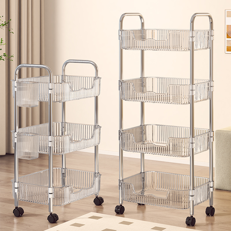 小推车置物架落地客厅零食玩具架子卧室宿舍可移动家用储物收纳架