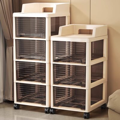 抽屉式收纳柜家用客厅零食玩具置物架多层可移动落地卧室床头柜子
