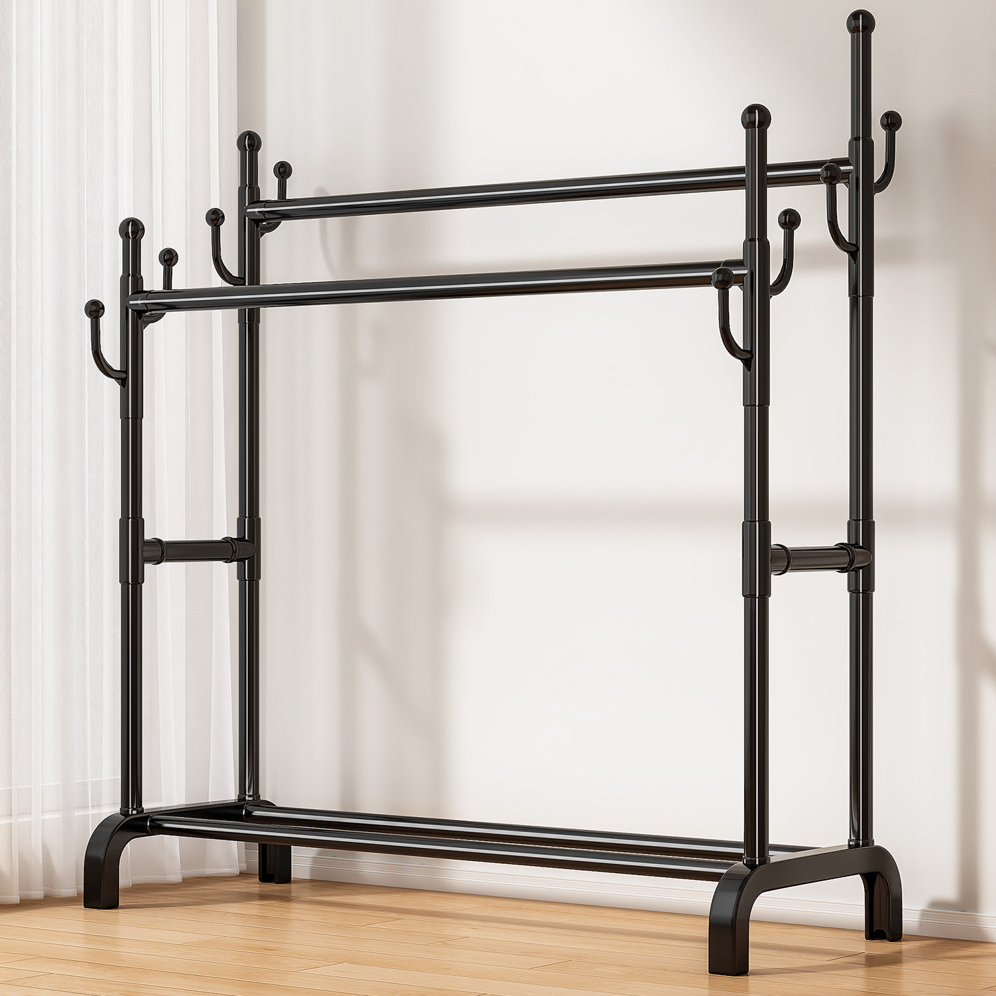 简易晾衣架落地卧室衣帽架家用室内房间挂衣架挂杆宿舍衣服收纳架