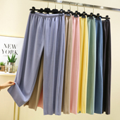 女冬季 加绒加厚居家睡裤 大码 宽松德绒阔腿裤 直筒高腰百搭休闲长裤