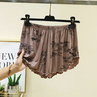 Loose modal flanged shorts for women in summer, large-sized thin pajama pants, high-waisted casual pants, printed home pants thumbnail 5