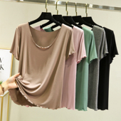 T恤女春夏季 内搭薄款 宽松上衣大码 莫代尔短袖 百搭显瘦圆领打底衫