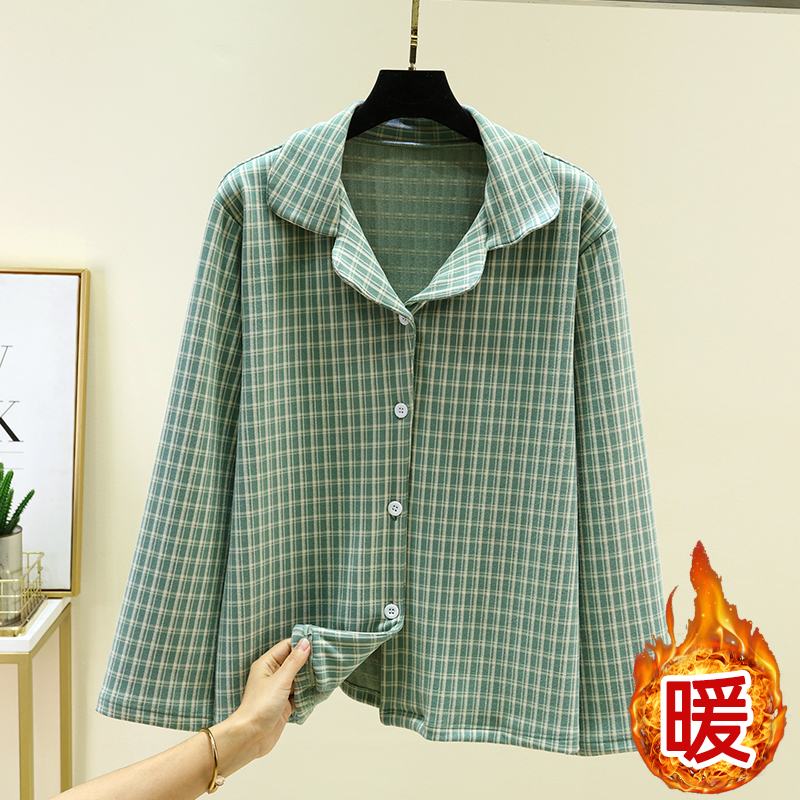 冬季双面德绒睡衣上装女