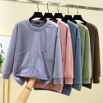 德绒圆领百搭长袖T恤女冬季