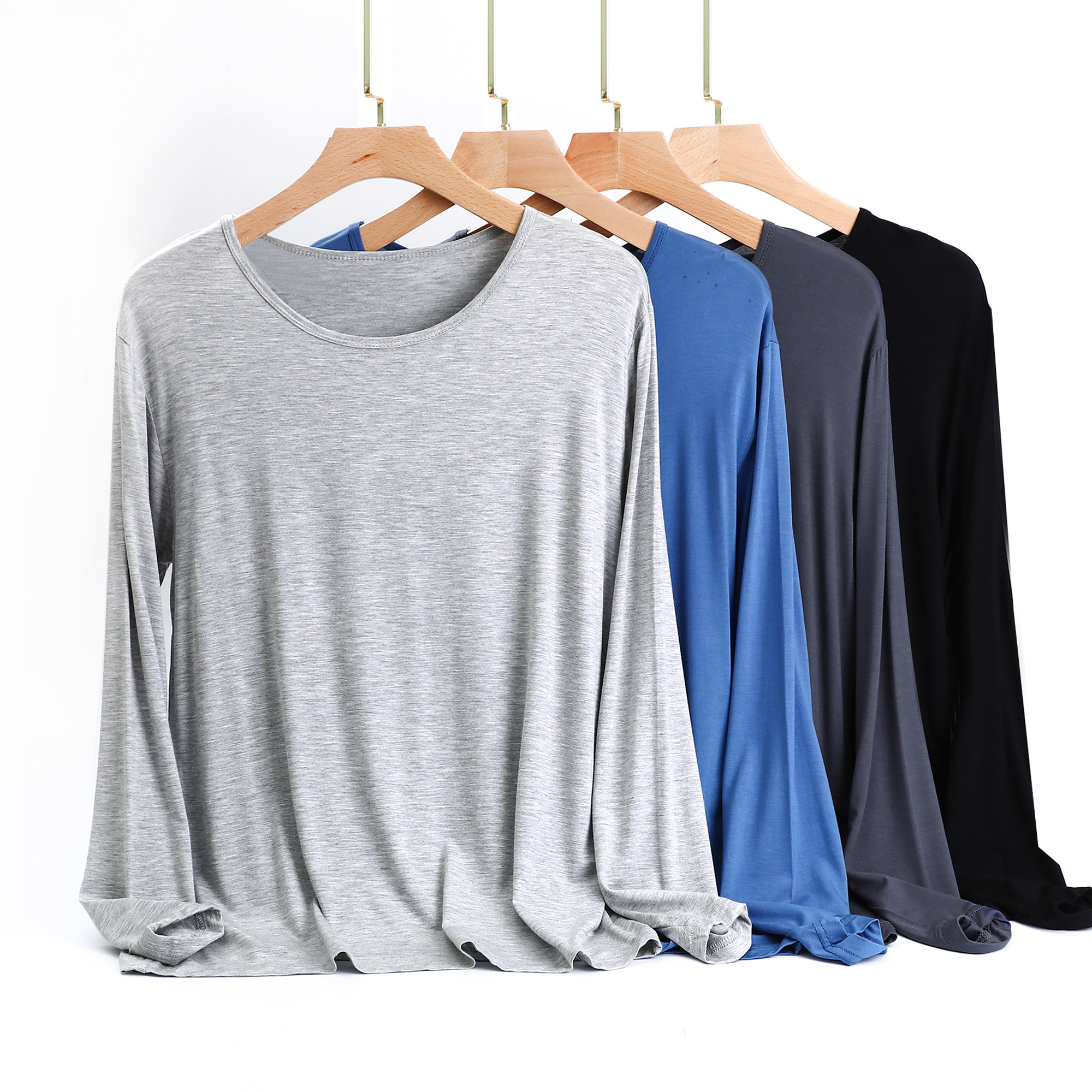 2025春秋男士莫代尔圆领打底衫薄款长袖T恤内搭休闲宽松大码上衣,女士内衣/男士内衣/家居服,睡衣/家居服套装,淘宝优惠券,粉丝福利购,淘宝优惠卷