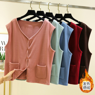 清仓捡漏德绒保暖马夹女冬加绒坎肩内搭加厚防寒马甲大码 上衣 无袖