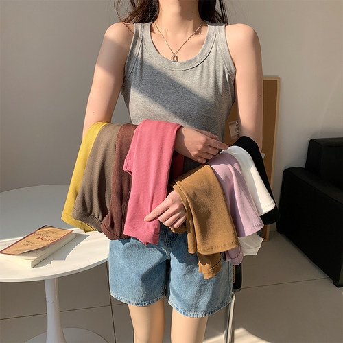 莫代尔遮副乳背心内搭无袖上衣