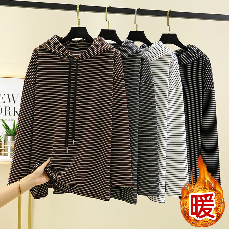 德绒宽松连帽T恤女冬季