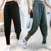 莫代尔休闲裤 长裤 女宽松大码 垂感显瘦灯笼裤 瑜伽高腰舞蹈裤 春夏季