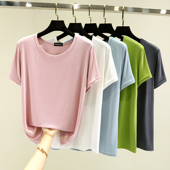 洋气显瘦打底衫 2025夏季 半袖 体恤上衣薄款 莫代尔短袖 t恤内搭大码