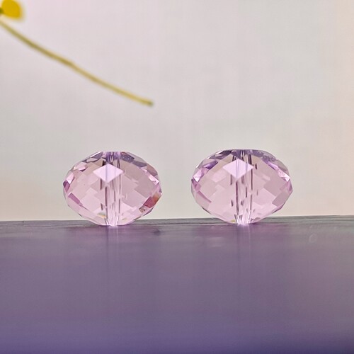 樱花粉水晶盘珠扁珠切面散珠