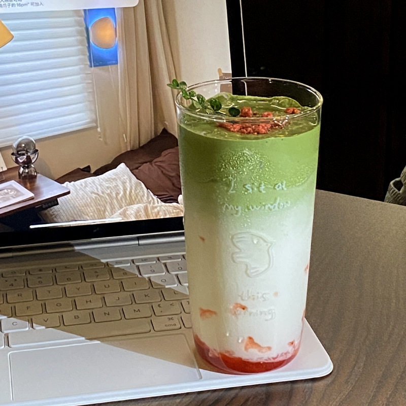 韩ins简约小众复古飞鸟插画玻璃杯 大容量高硼硅耐高温咖啡杯水杯,餐饮具,玻璃杯,淘宝优惠券,粉丝福利购,淘宝优惠卷