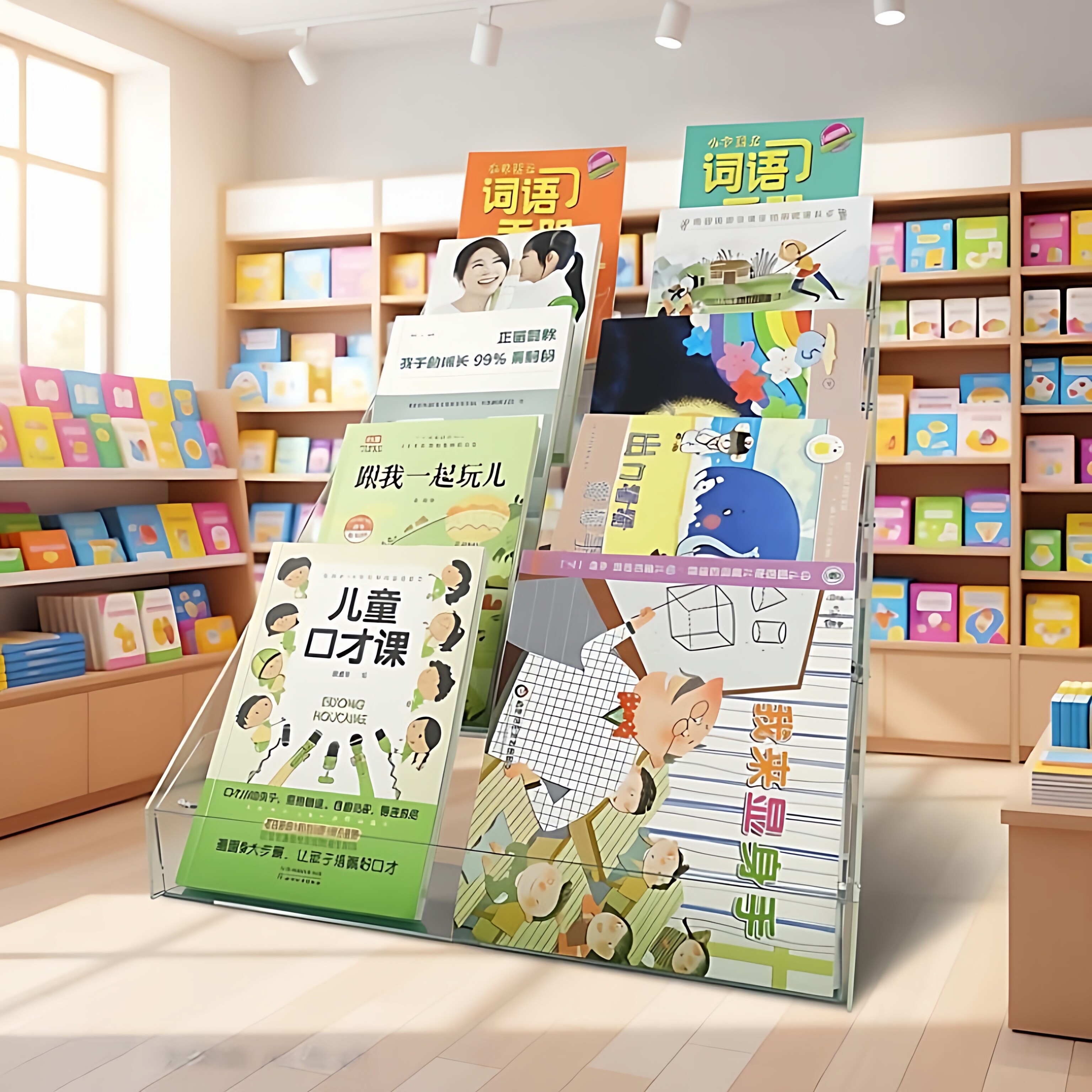 如豆亚克力阶梯本册展示架