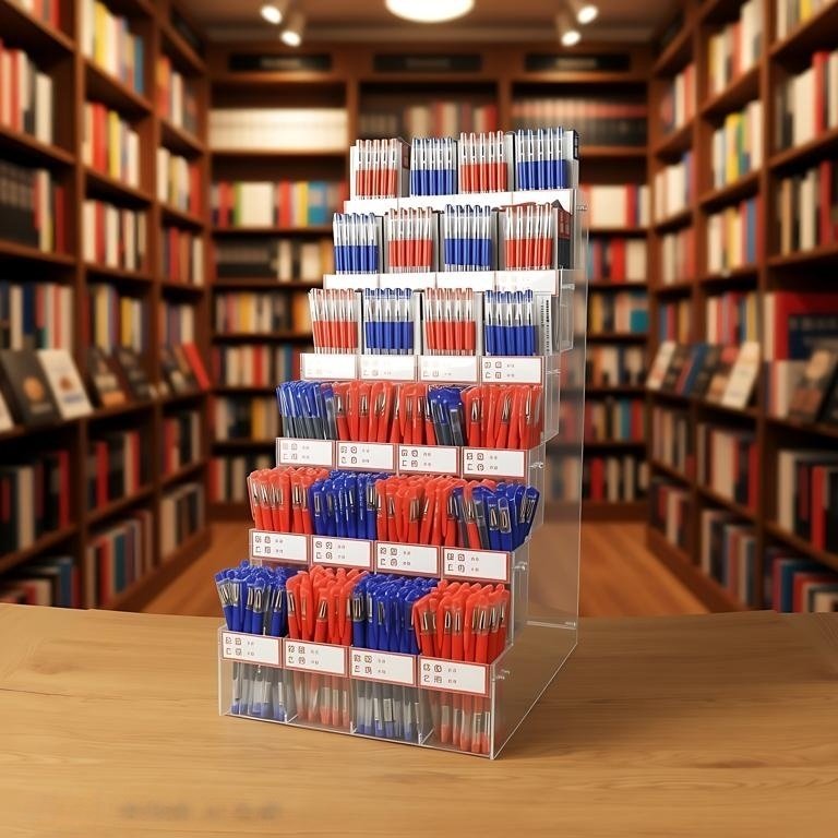 超市亚克力带价格签展示架文具店笔架铅笔中性笔阶梯宝塔笔架柜台,文具电教/文化用品/商务用品,笔架,淘宝优惠券,粉丝福利购,淘宝优惠卷